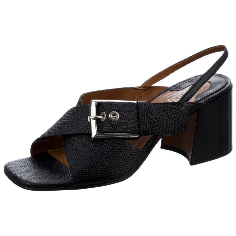 Labucq Chan Sandal Black Embossed